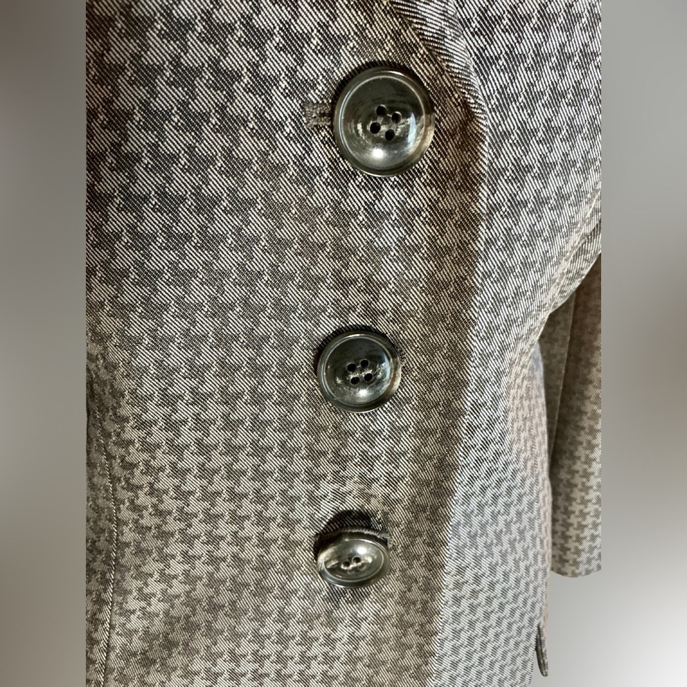 Le Suit Petite 2-pc. Knee Length Skirt Suit Gray Houndstooth Size 8P NWT - Picture 5 of 10